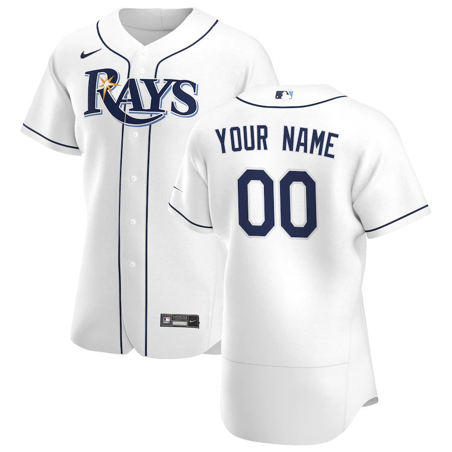 Mens Tampa Bay Rays Nike White Home Authentic Custom MLB Jerseys